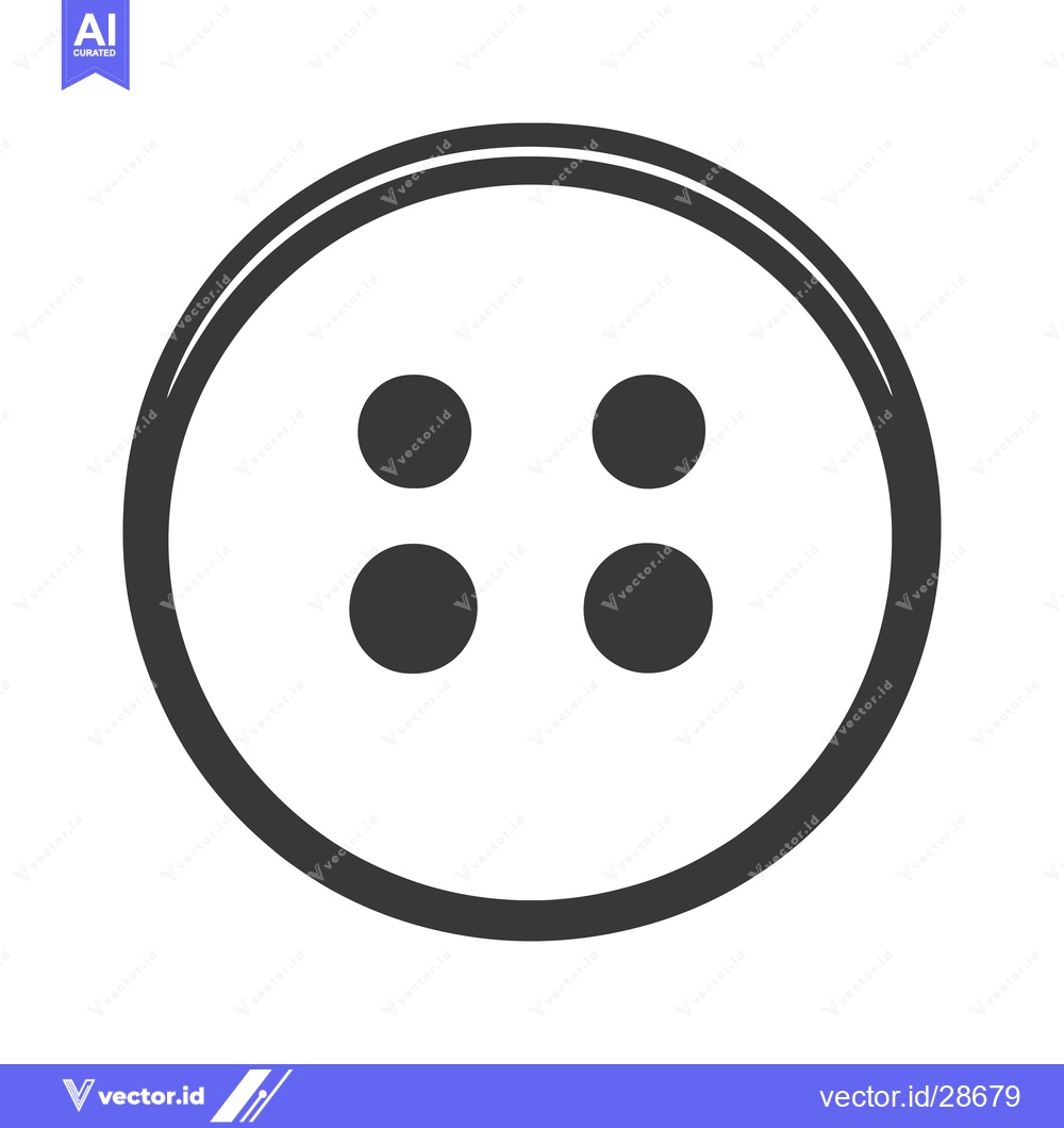 Premium Vector dari A simple round button with four holes used for clothing