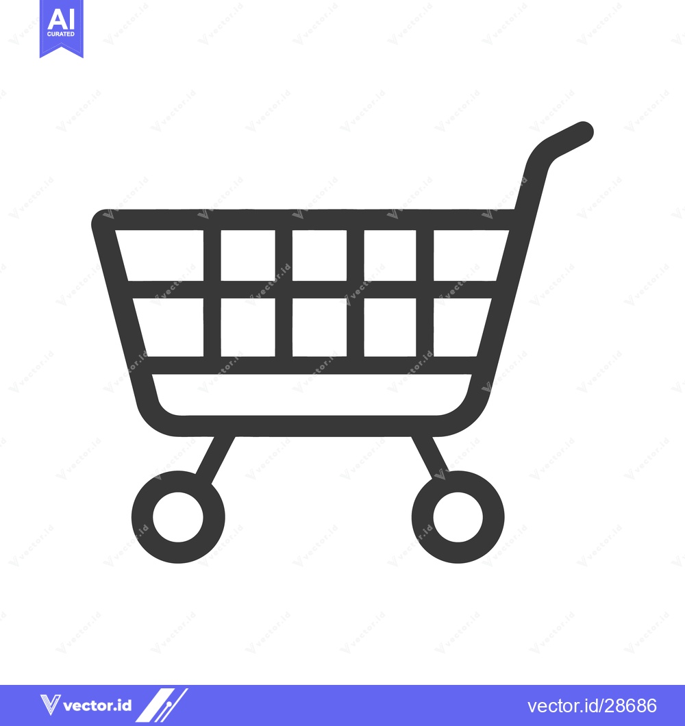 Premium Vector dari A minimalistic graphical representation of a grocery shopping cart