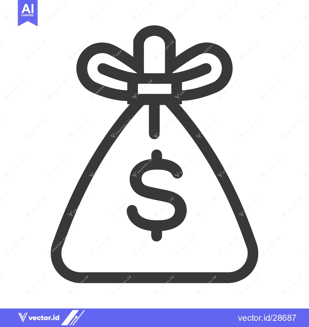 Premium Vector dari A vector graphic of a closed money bag illustration