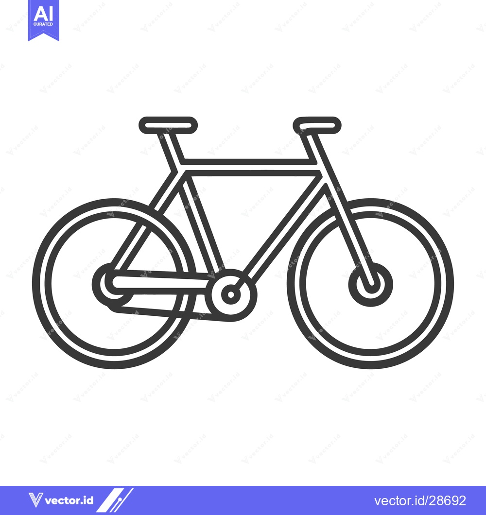 Premium Vector of A simple black and white line drawing of a bicycle