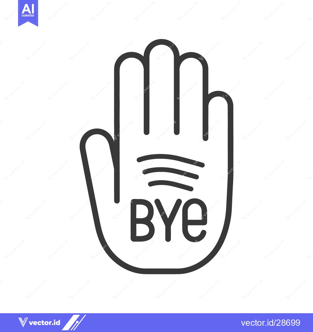 Premium Vector dari A hand symbol showing the gesture of farewell and goodbyes