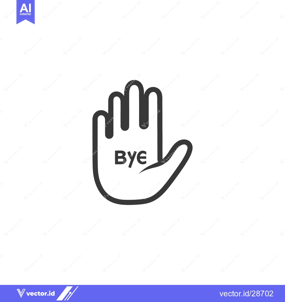 Premium Vector of A stylized illustration of a hand gesture saying farewell goodbye