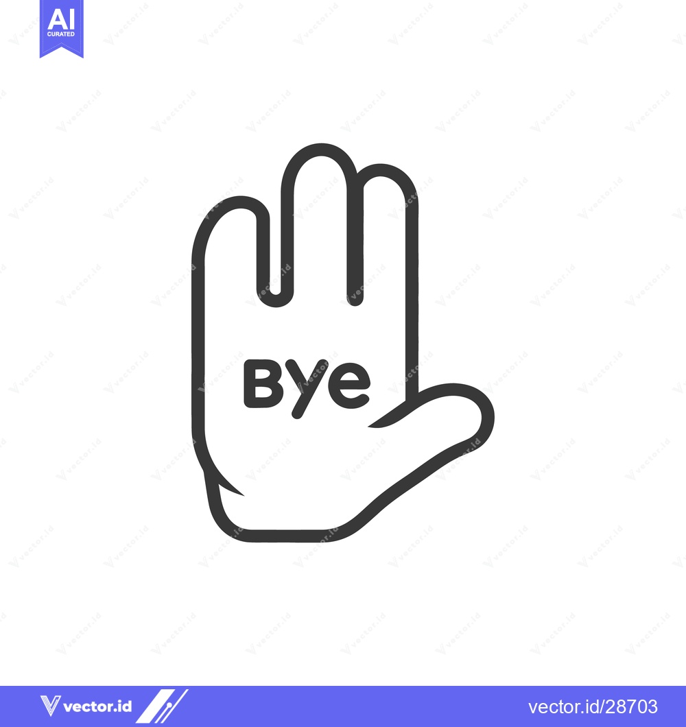 Premium Vector dari A hand icon shows a gesture saying goodbye in simple outline