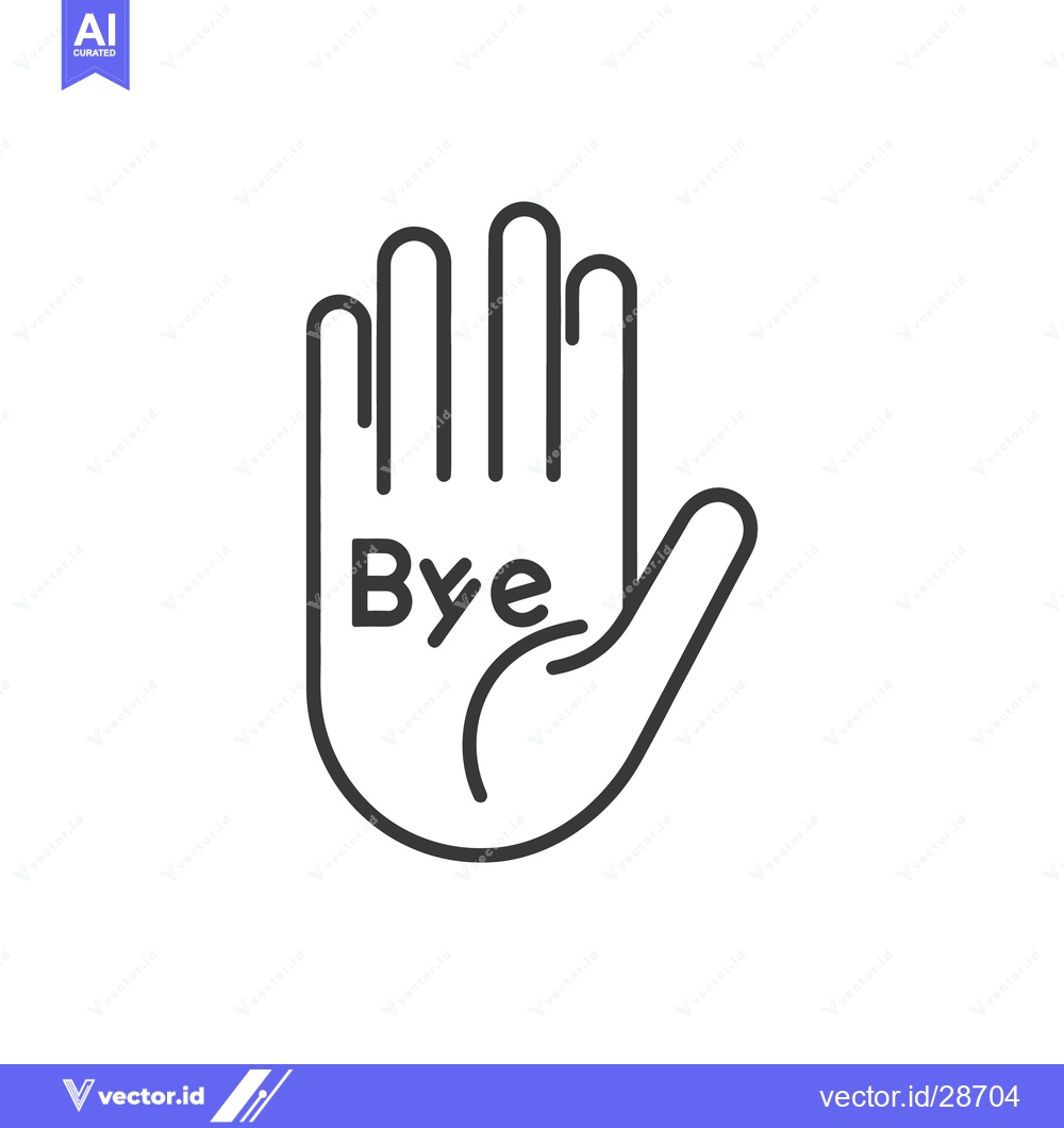 Premium Vector dari A hand raised in gesture signifies a farewell expression