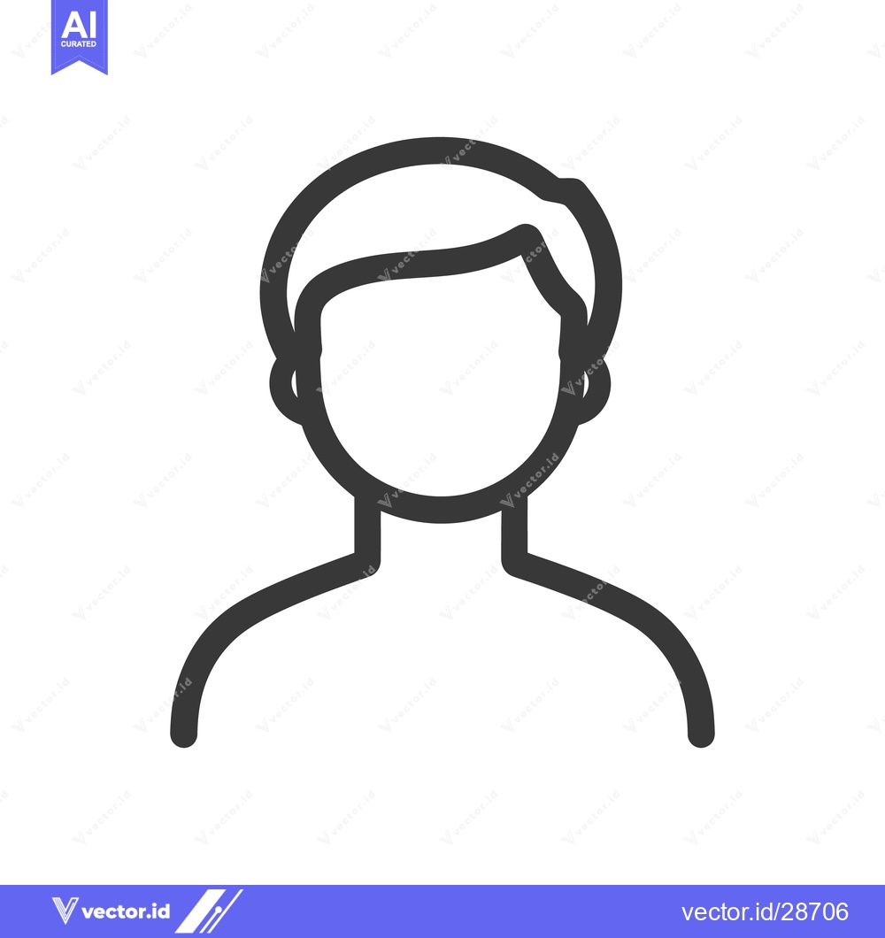 Premium Vector dari A simplistic line drawing of a person depicted from the shoulders up