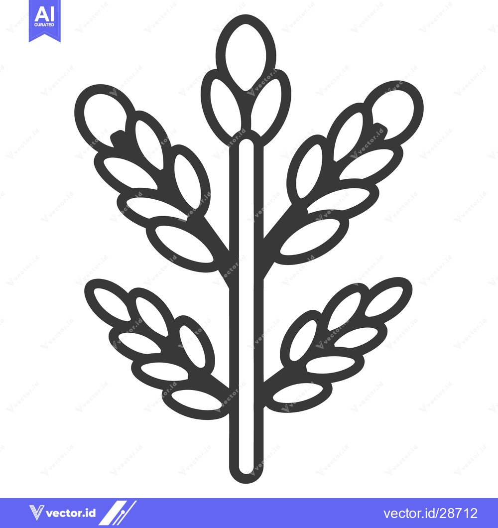 Premium Vector dari A Simple Illustration Depicting Several Leaves on a Central Stem