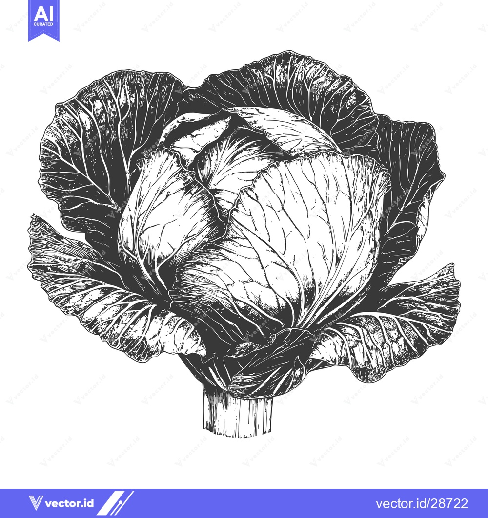 Premium Vector dari Detailed Illustration Of A Single Cabbage Head