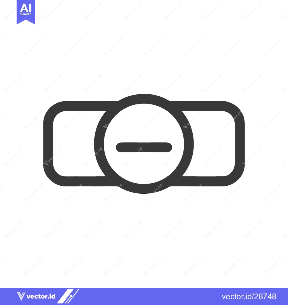 Premium Vector of Minimalist Subtraction Toggle: Clean Line Art Icon on White Background