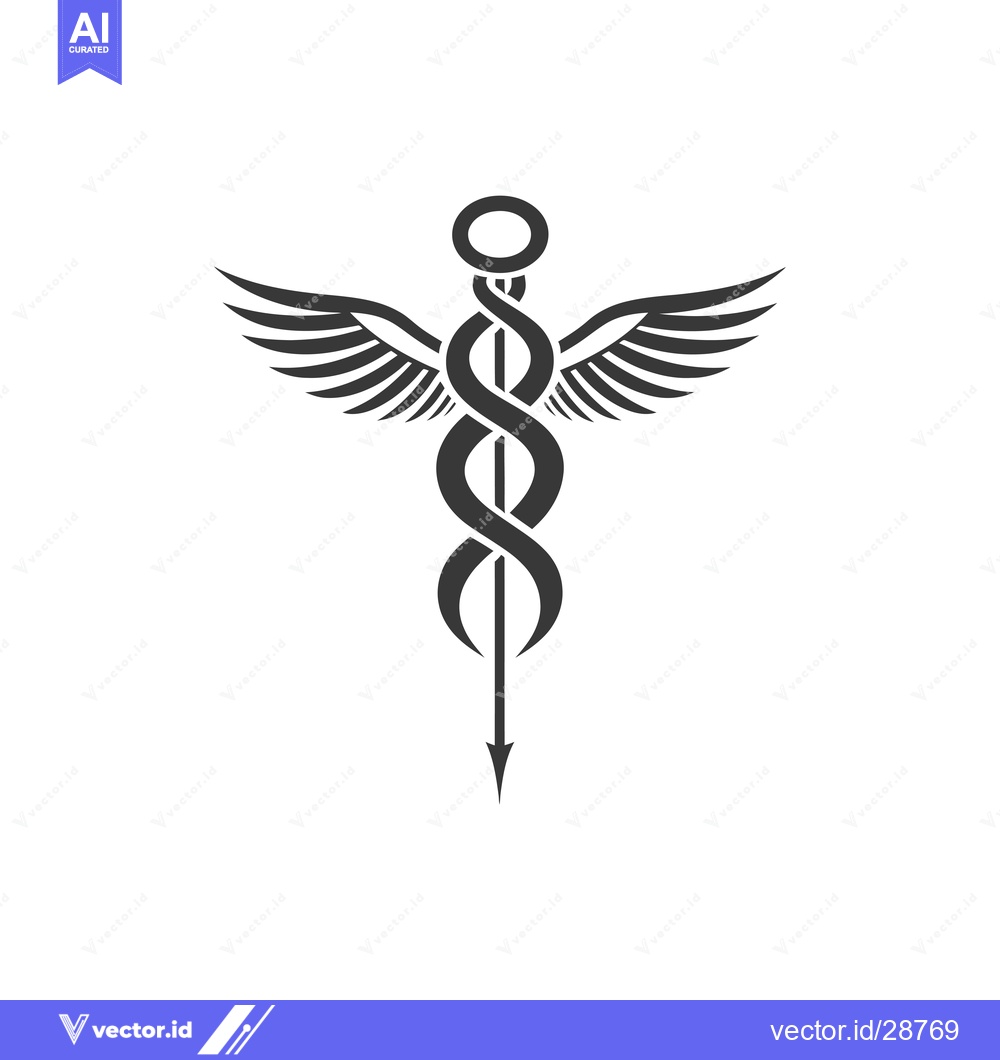 Premium Vector of Caduceus with Wings, a Symbol of Medicine and Healing