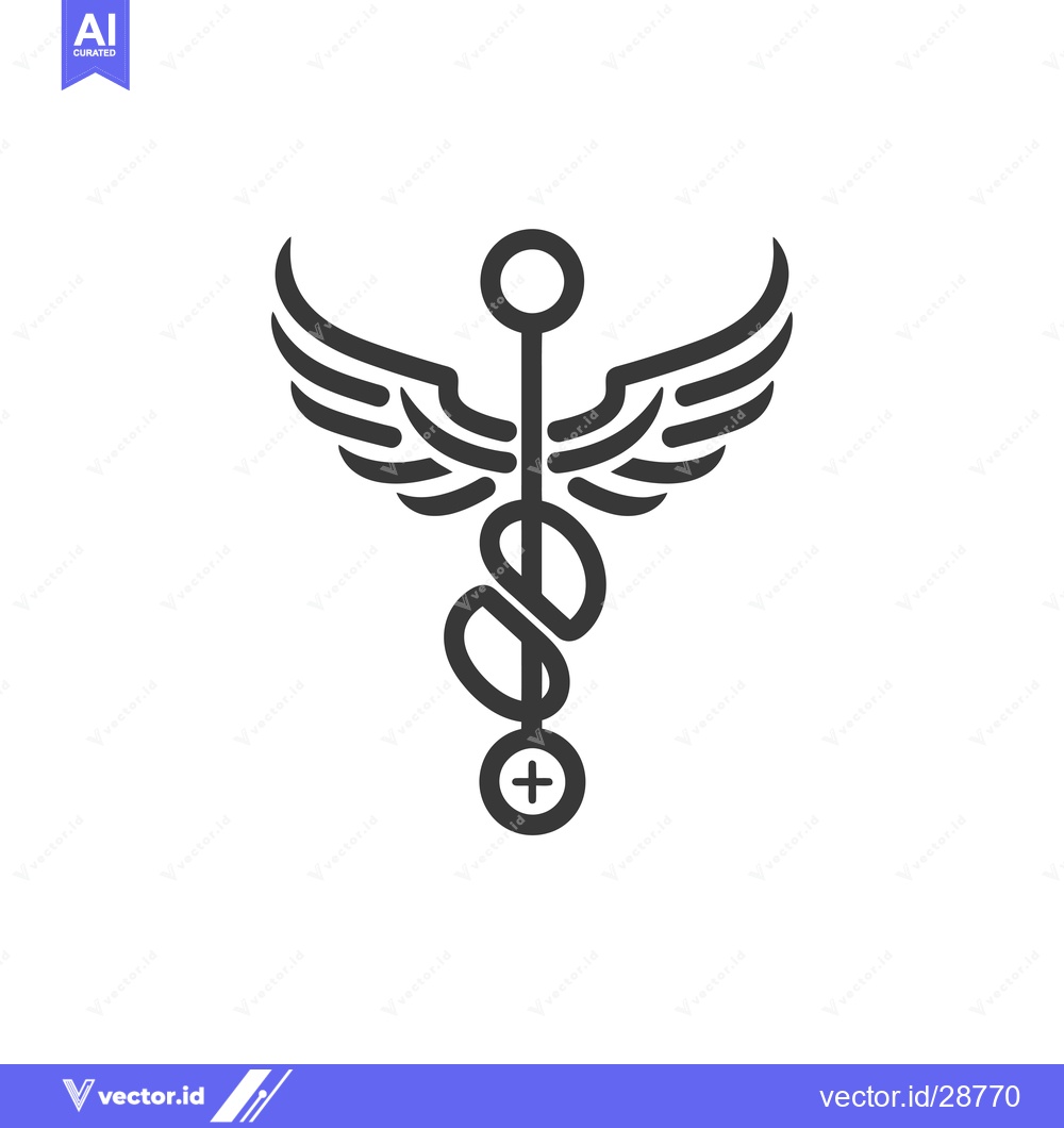 Premium Vector dari Caduceus with Wings, Medical Symbol