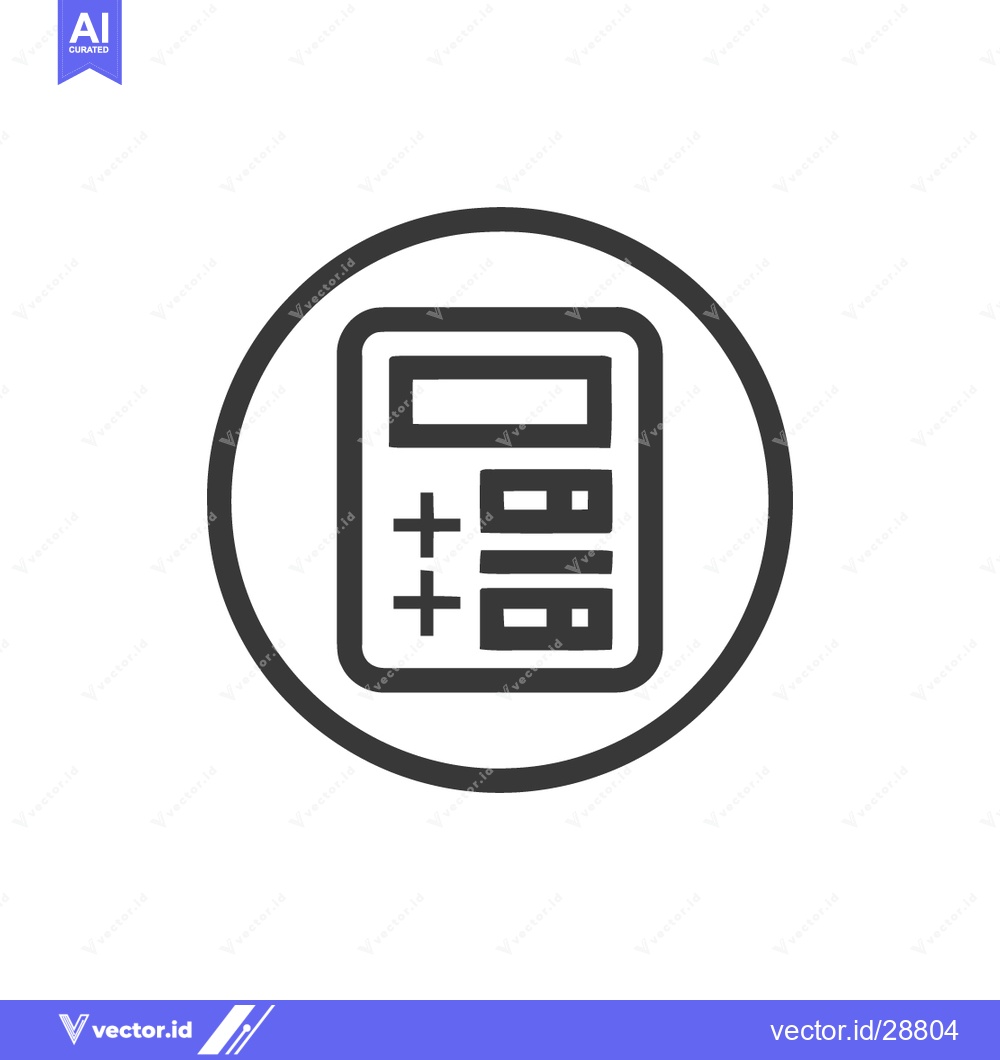 Premium Vector dari Calculator Icon in Circle: Minimalist Design for Finance and Accountin