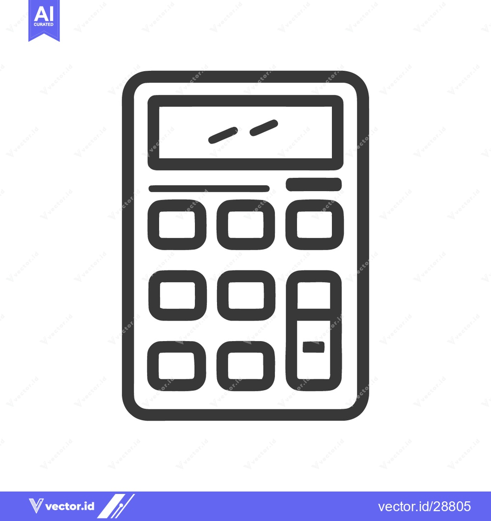 Premium Vector dari Minimalist Calculator Icon: Clean Line Art for Financial Concepts