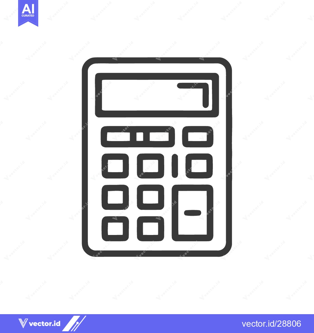 Premium Vector of Minimalist Calculator Icon: Clean Line Art for Financial Concepts and