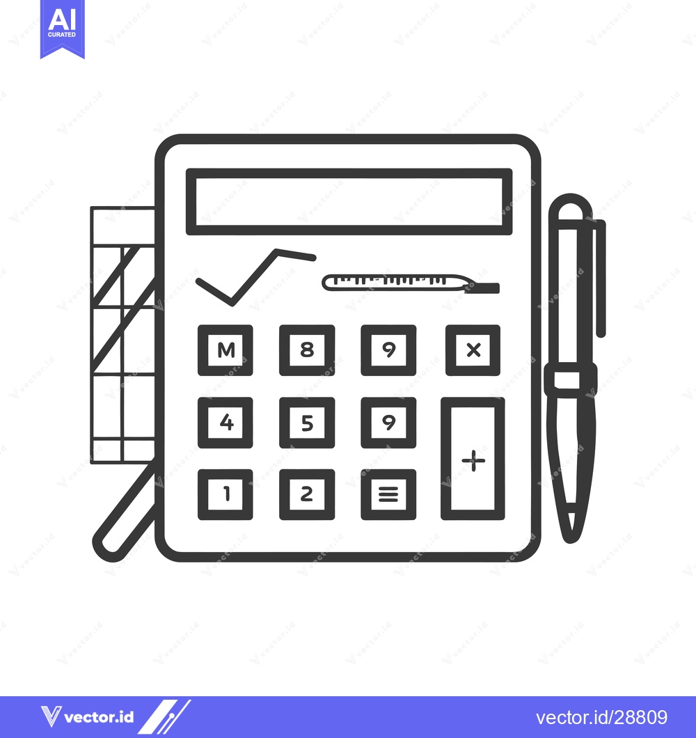 Premium Vector dari Calculator, Pen, and Graph Paper for Math or Finance