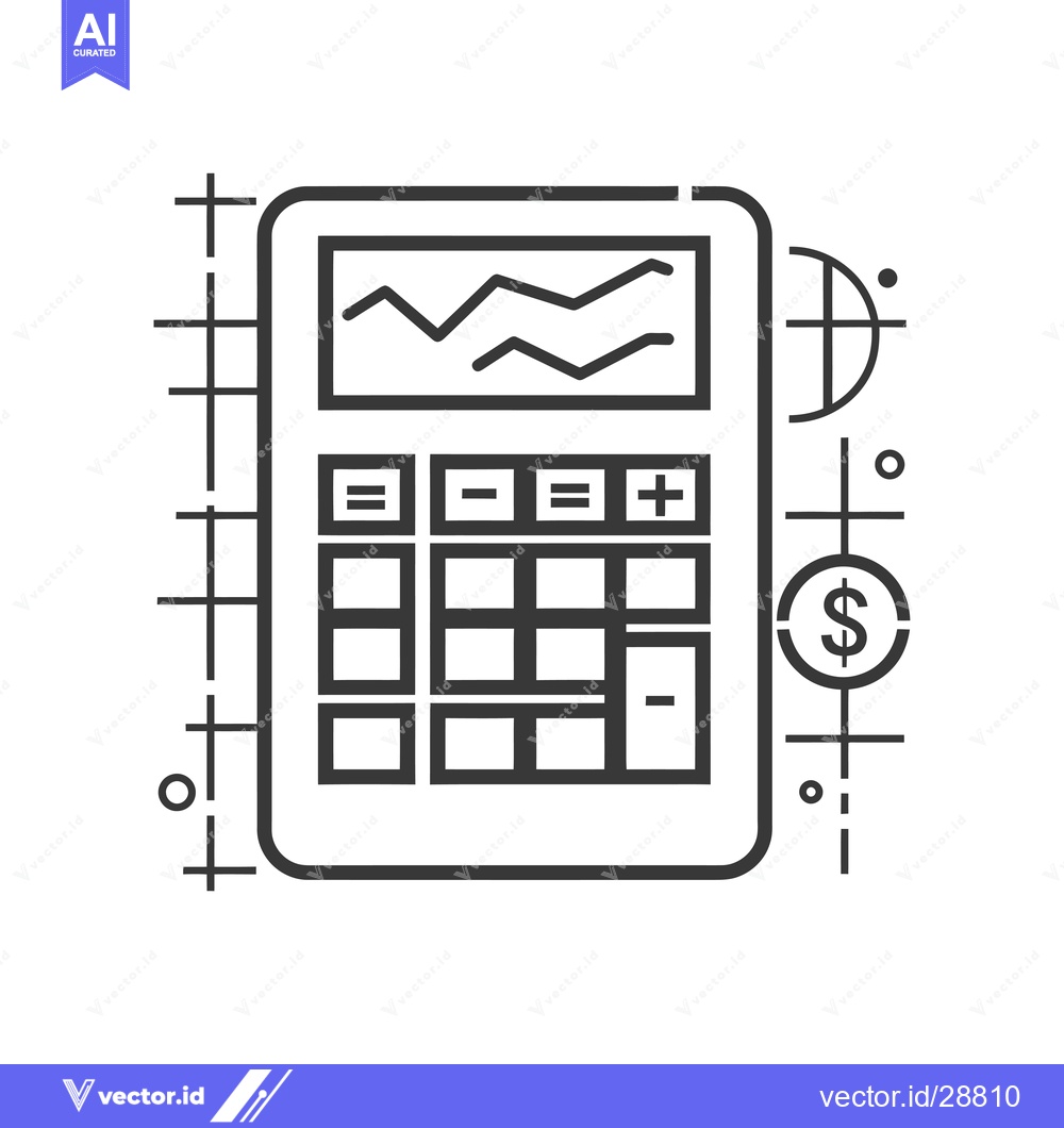 Premium Vector dari Calculator with a Graph and Dollar Sign Icon