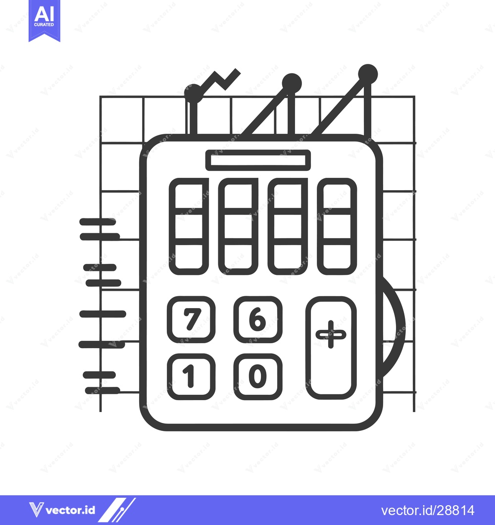 Premium Vector dari Calculator with Number Buttons and Graph Lines