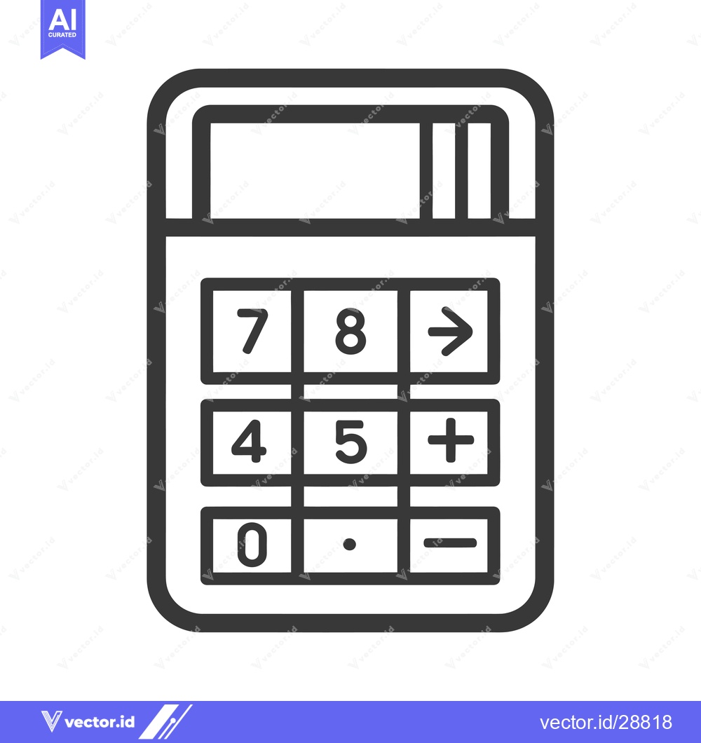 Premium Vector dari Calculator with Simple Number and Operator Buttons