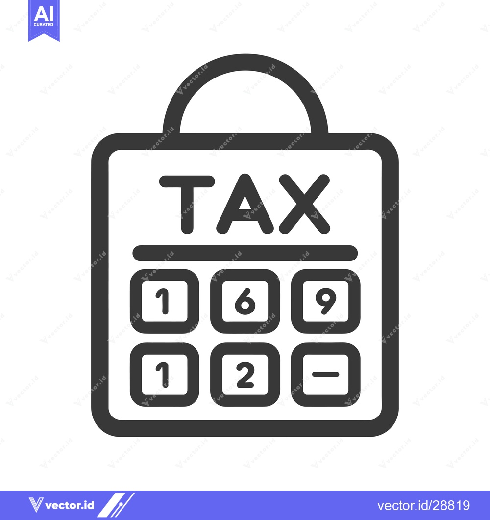 Premium Vector of Calculator with Tax Label and Numeric Keys