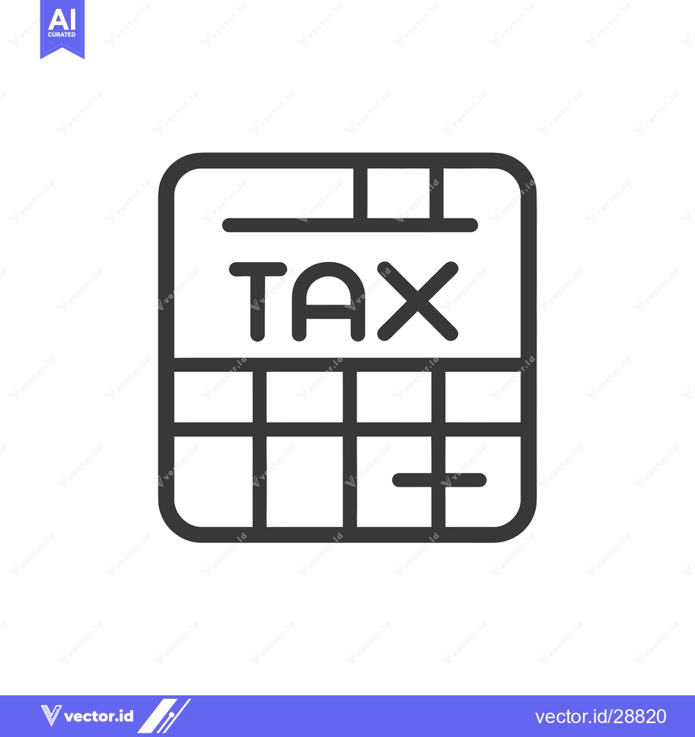 Premium Vector dari Calculator with Tax Label Icon