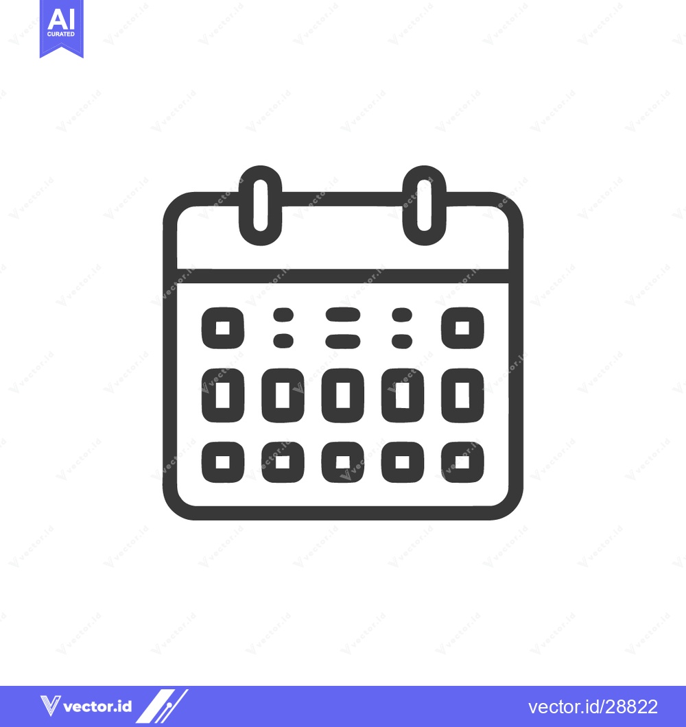 Premium Vector of Minimalist Calendar Icon: Schedule, Date, and Time Management Symbol