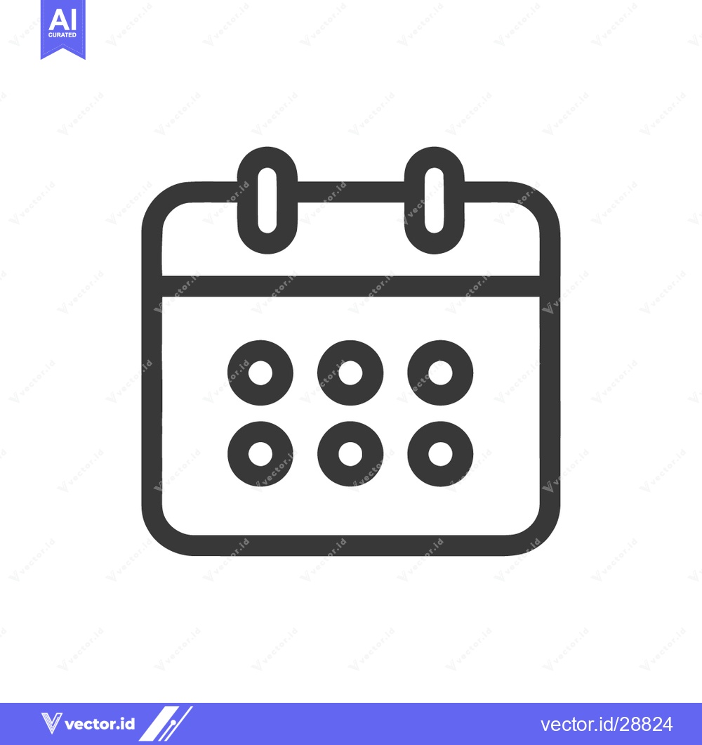 Premium Vector dari Minimalist Calendar Icon with Rounded Corners and Simple Design