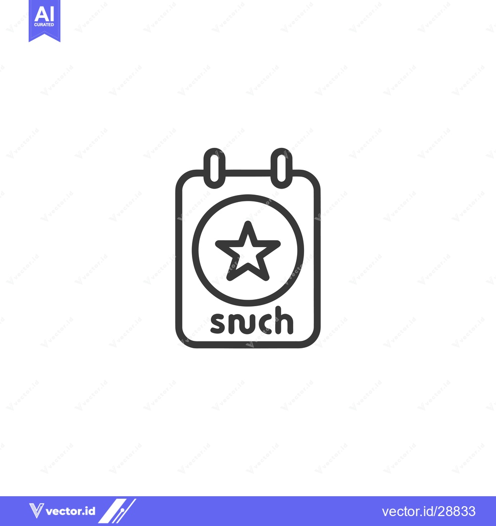 Premium Vector of Calendar Icon with a Star Inside a Circle and the Word "Snuch" Below
