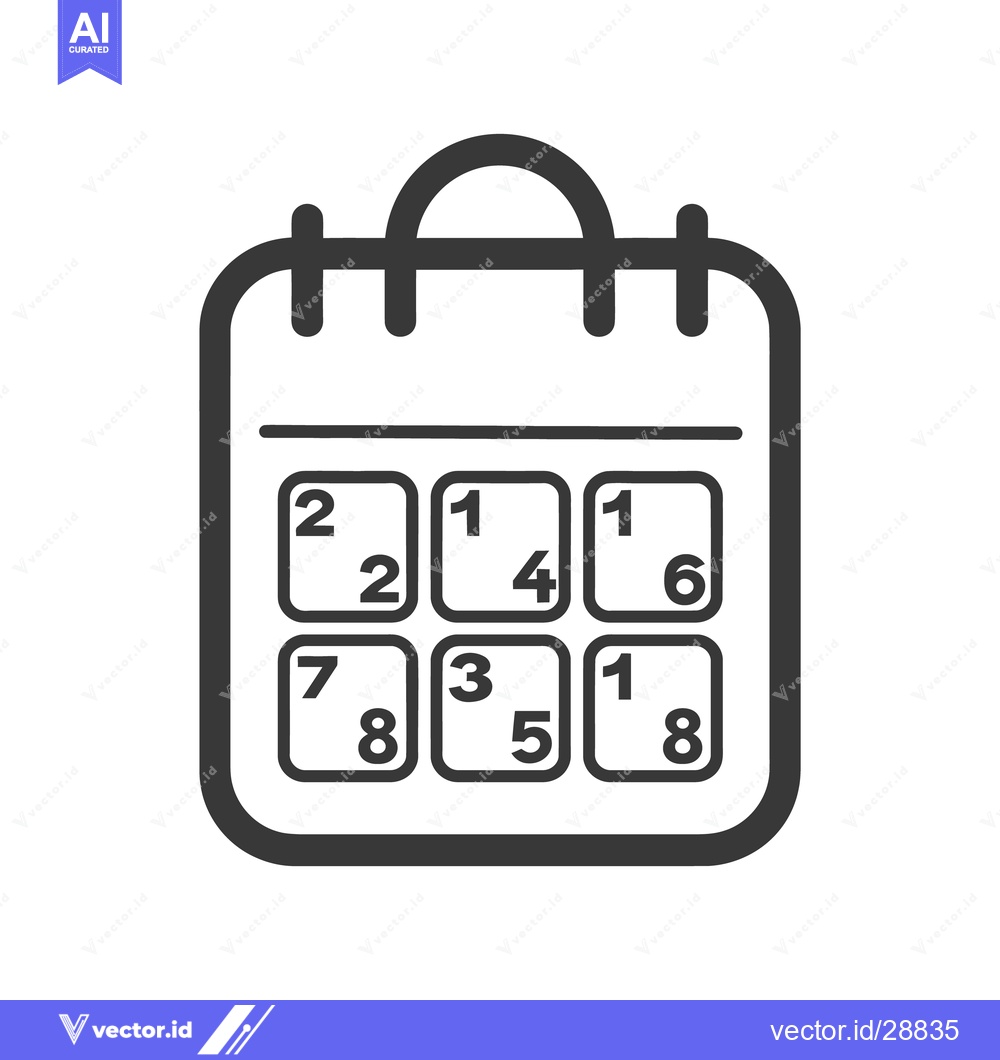 Premium Vector dari An image shows a simple calendar displaying six dates