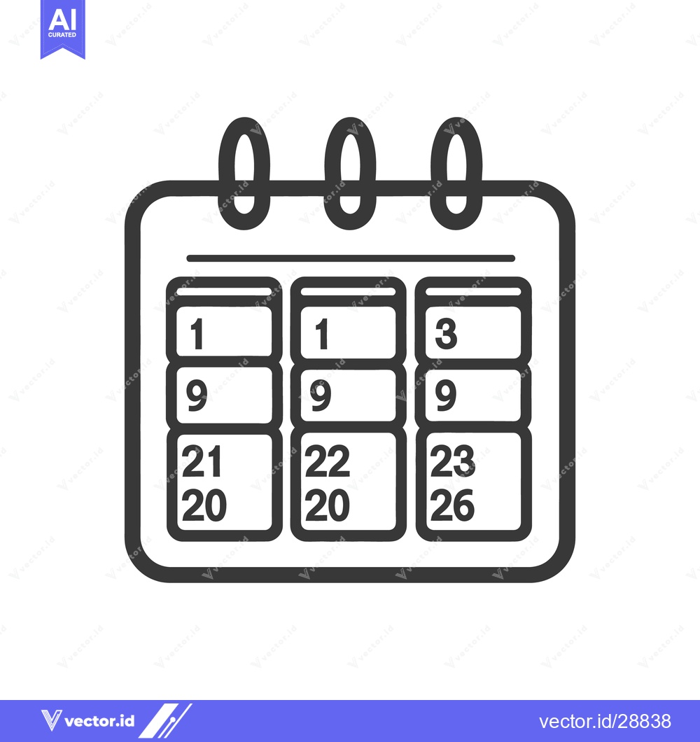Premium Vector dari An illustrated outline of a calendar icon showing selected dates