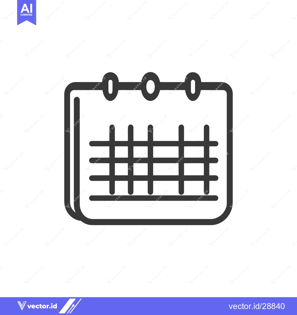 Premium Vector dari A simple black and white graphic illustration of a calendar symbol