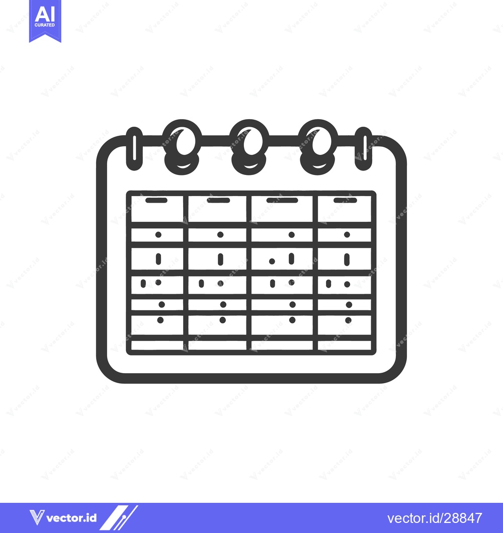 Premium Vector of A simple black and white outline illustration of a calendar