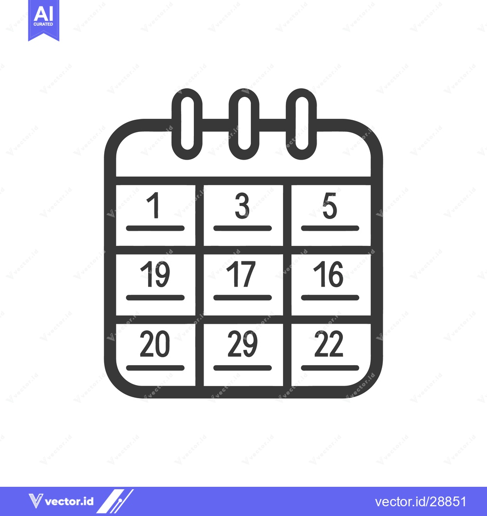 Premium Vector dari A simple line drawing illustrating a calendar with dates