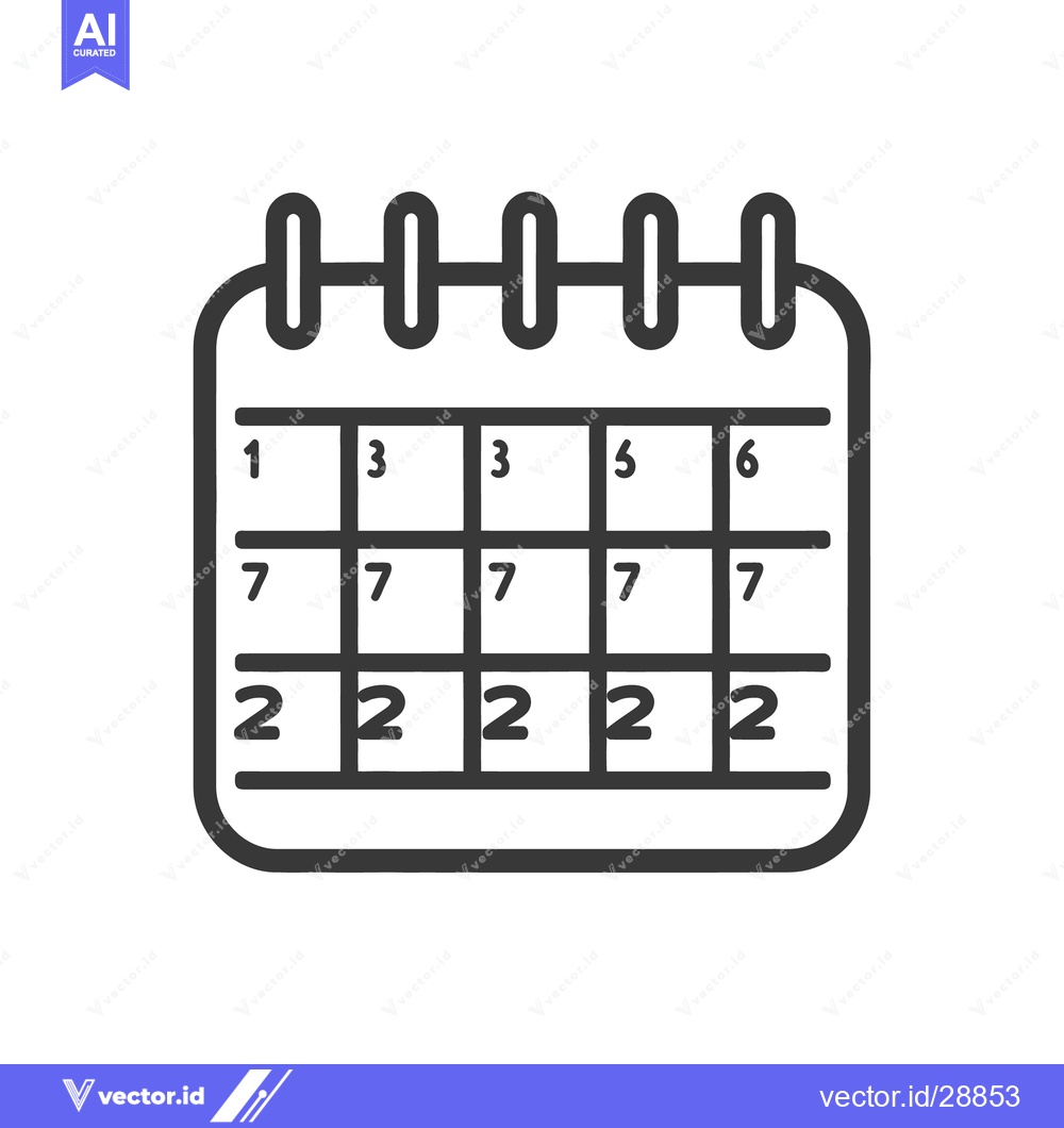 Premium Vector dari The detailed illustration depicts a calendar showing days and dates gr