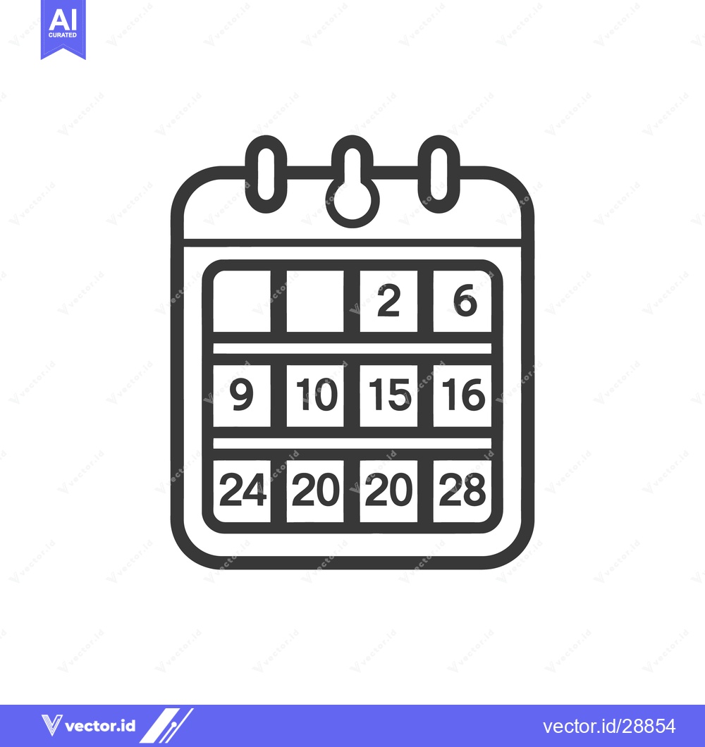 Premium Vector of A simple black and white illustration of a calendar object