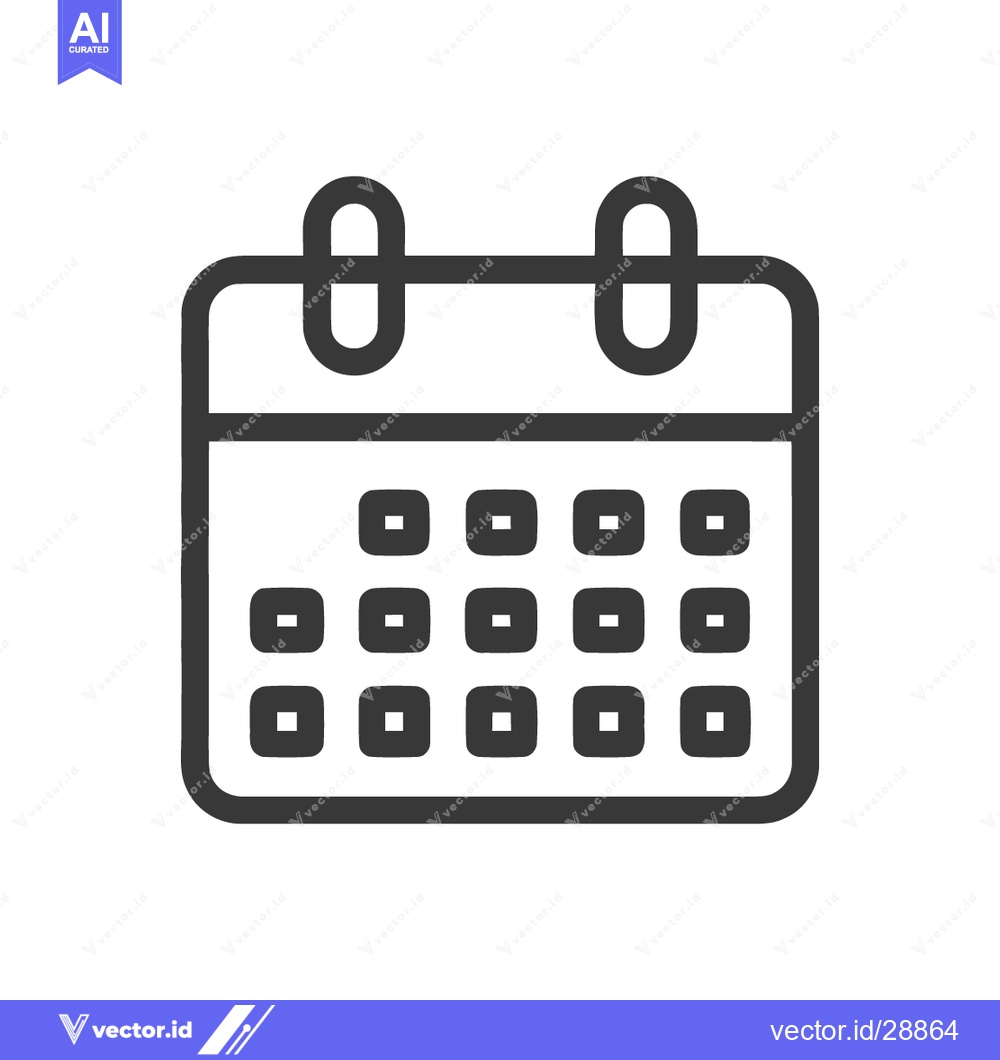 Premium Vector of Minimalist Calendar Icon: Dark Gray Outline on White Background, Event