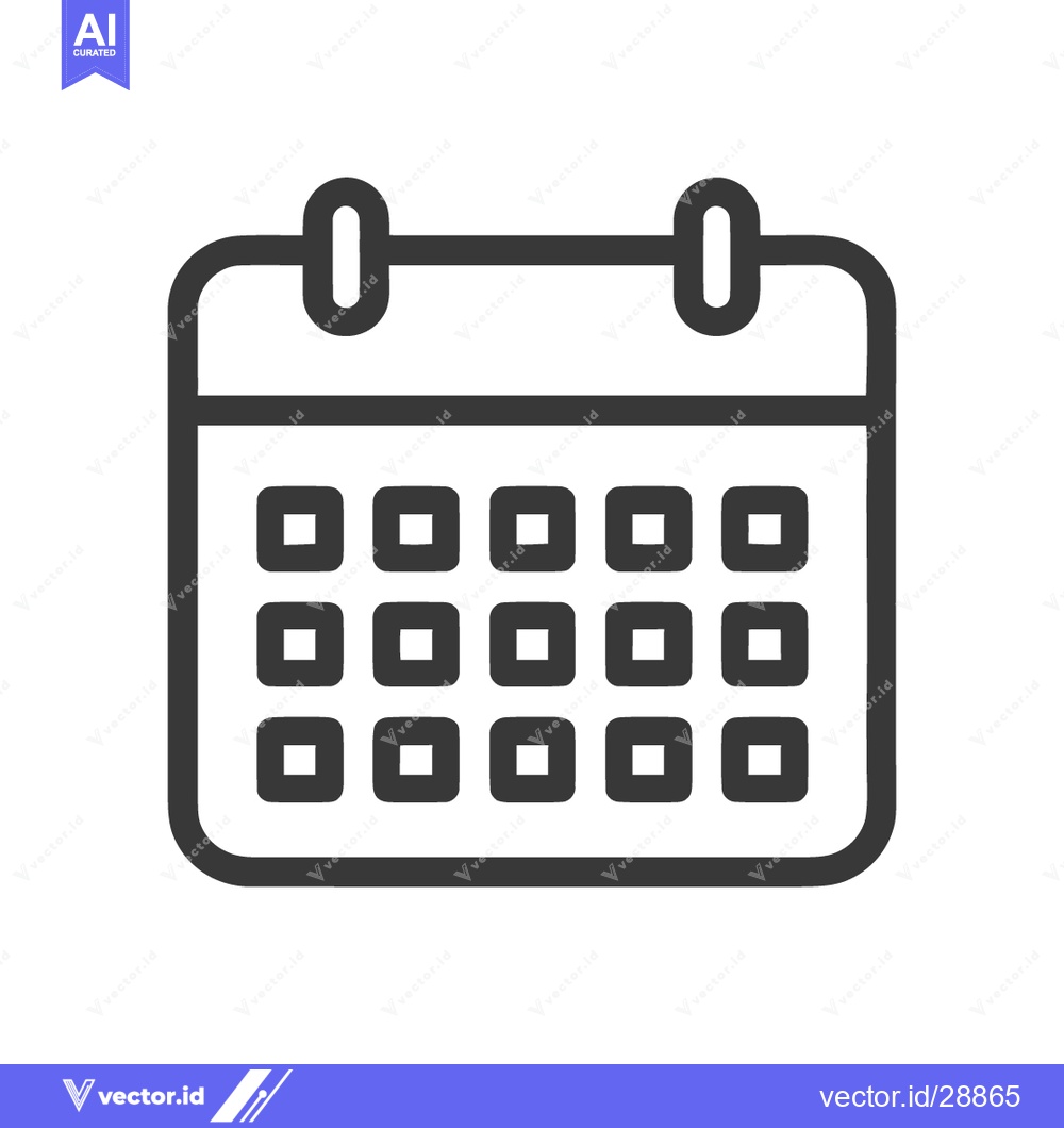 Premium Vector of Minimalist Calendar Icon: Clean Line Art for Scheduling and Reminders