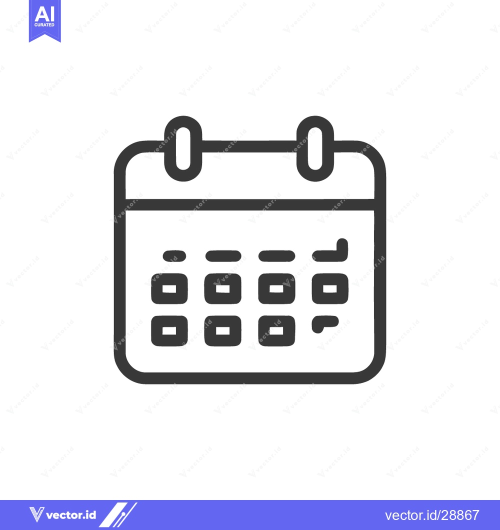 Premium Vector dari Minimalist Calendar Icon with Rounded Corners and Marked Date