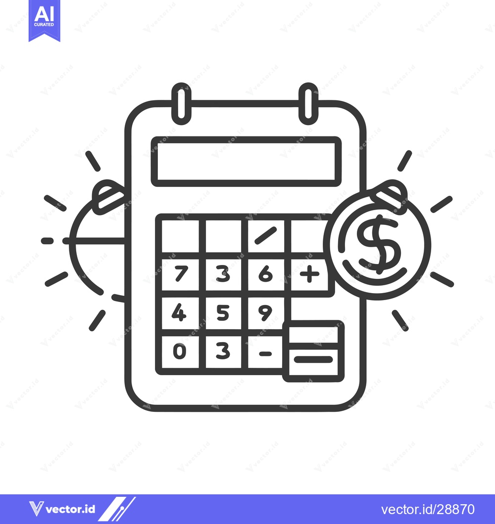 Premium Vector dari Calendar with calculator and dollar coin icon