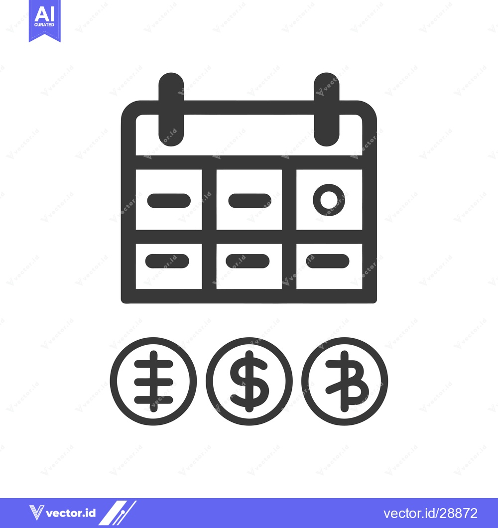 Premium Vector dari Calendar with Currency Symbols Illustration
