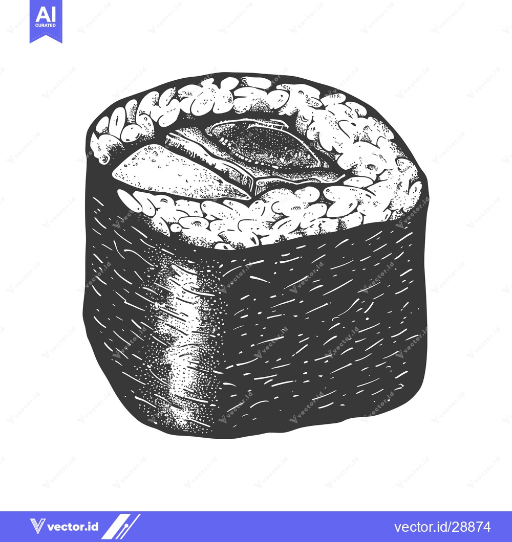 Premium Vector dari A Single Piece of Delicious Sushi Roll