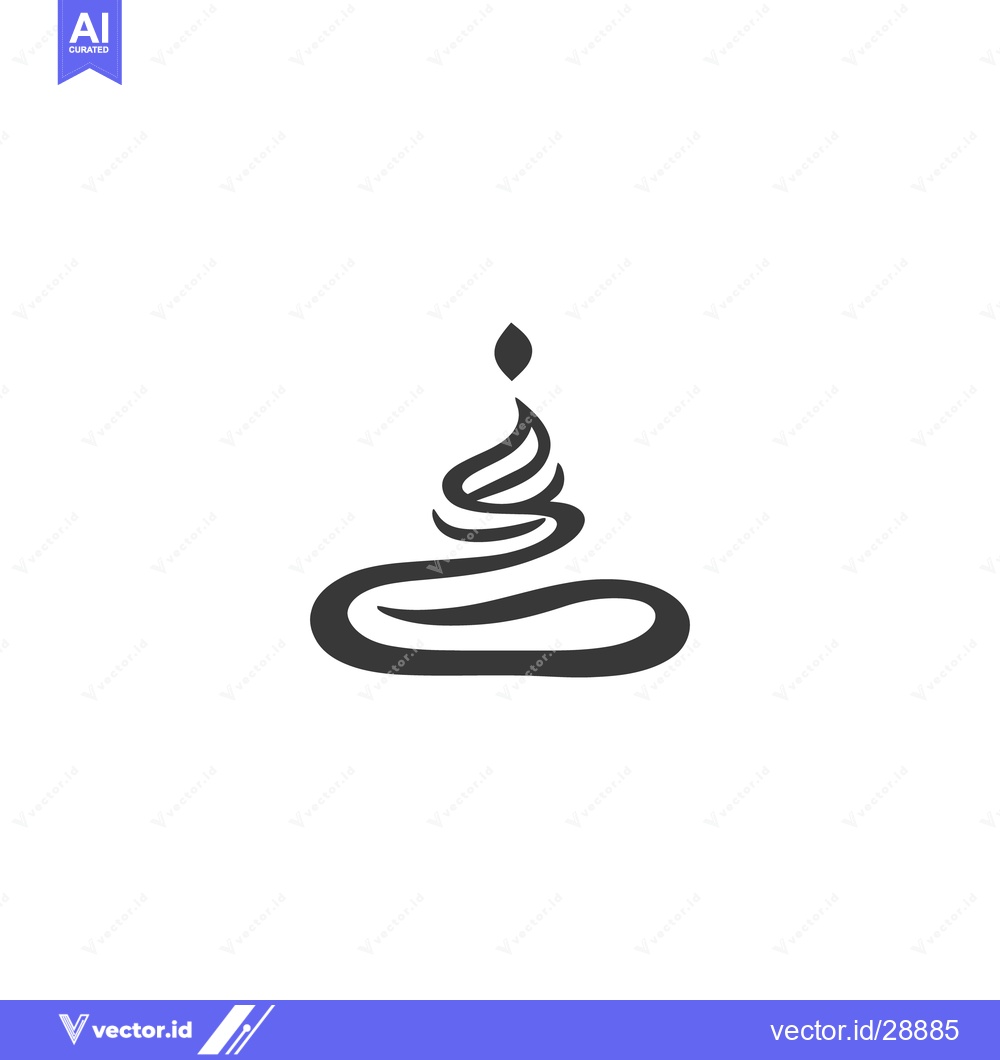 Premium Vector dari A Simple Abstract Illustration Depicting a Lit Decorative Candle
