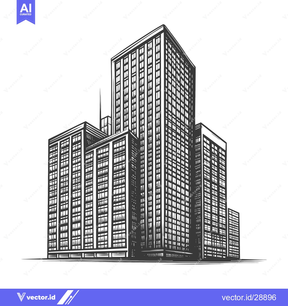 Premium Vector of A Sketch Of Modern City Buildings Architecture Design