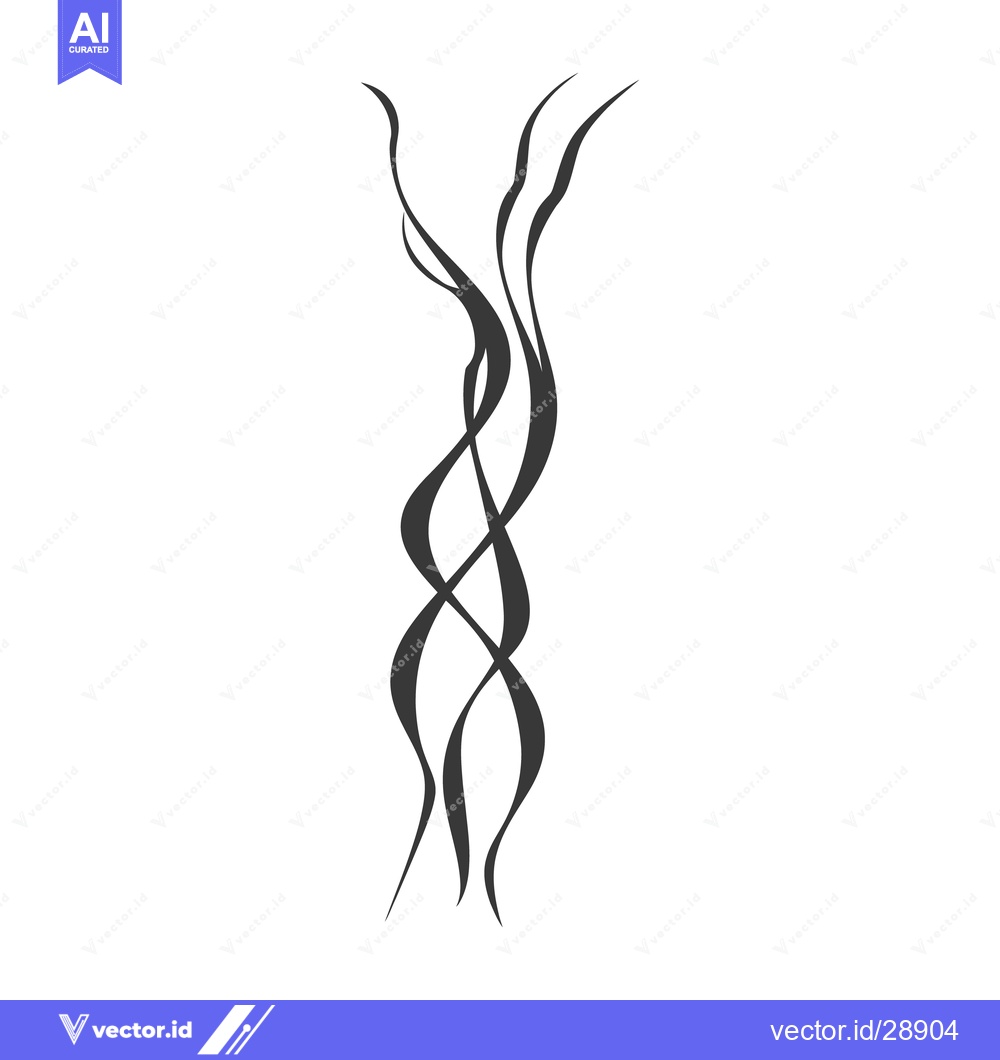 Premium Vector dari A slender intertwined abstract design with graceful curves on white