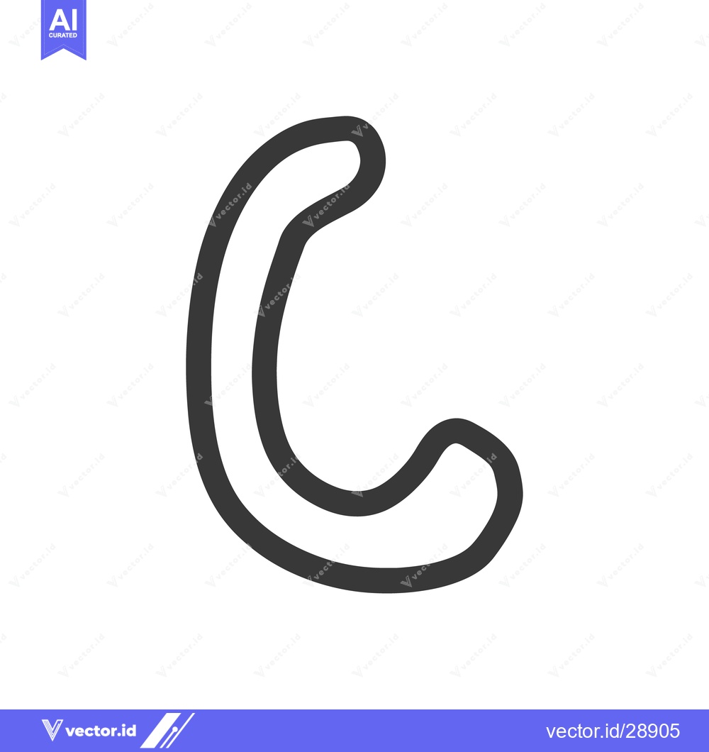 Premium Vector of A single lowercase letter C in simple hand drawn style