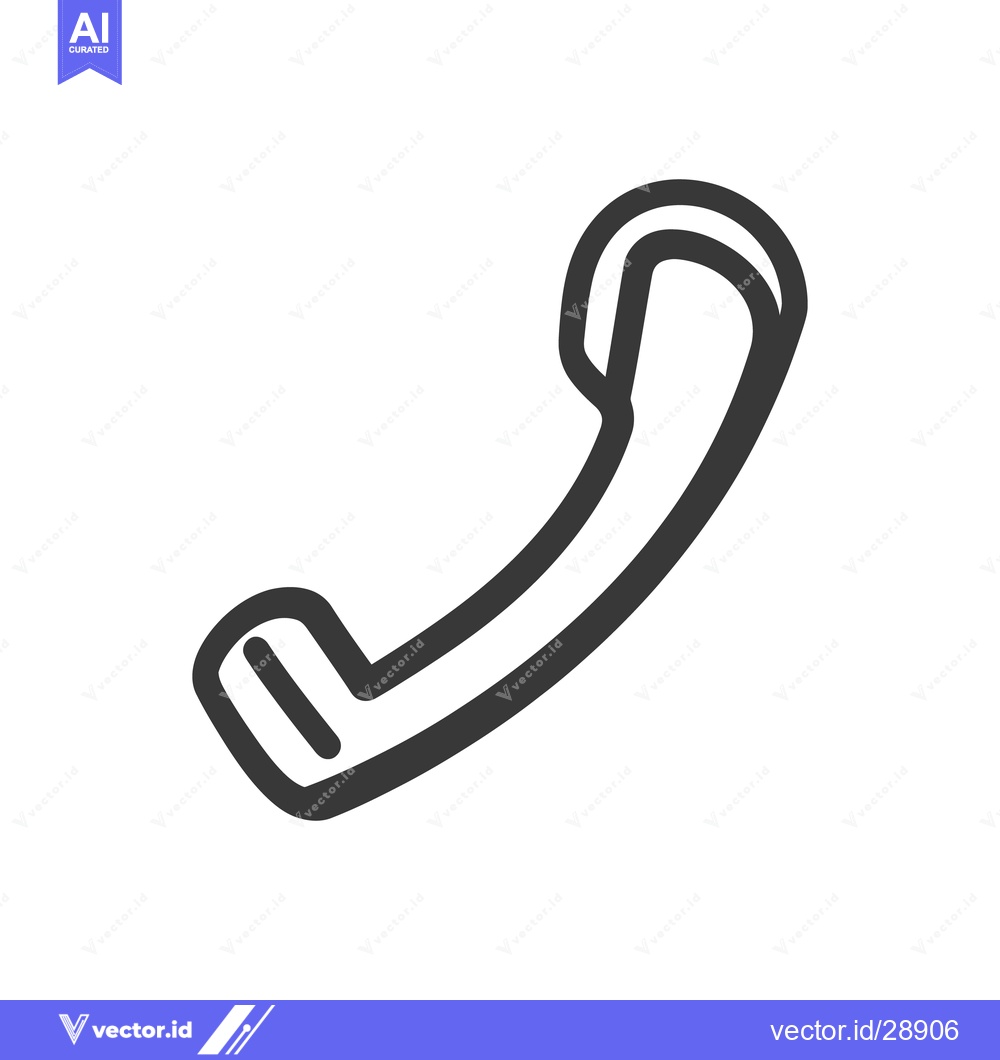 Premium Vector of A simple black and white outline of a telephone receiver