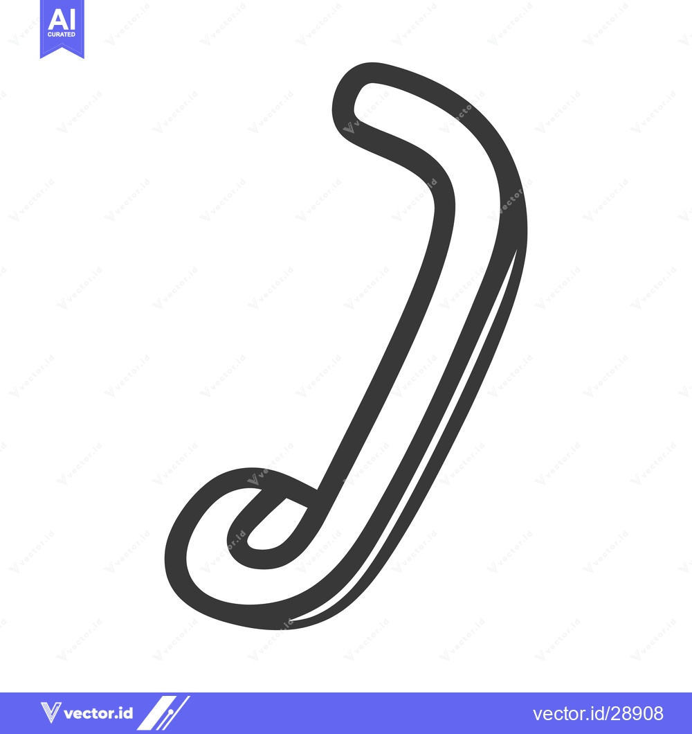 Premium Vector of Curved Shape With Thick Outline Against White Background