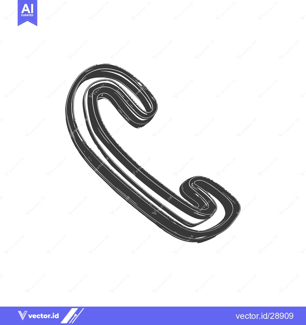 Premium Vector of An artistic illustration of a telephone receiver with a stylized desig