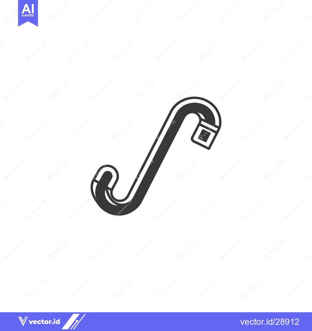 Premium Vector of A curved metal hook with a squared opening in its design