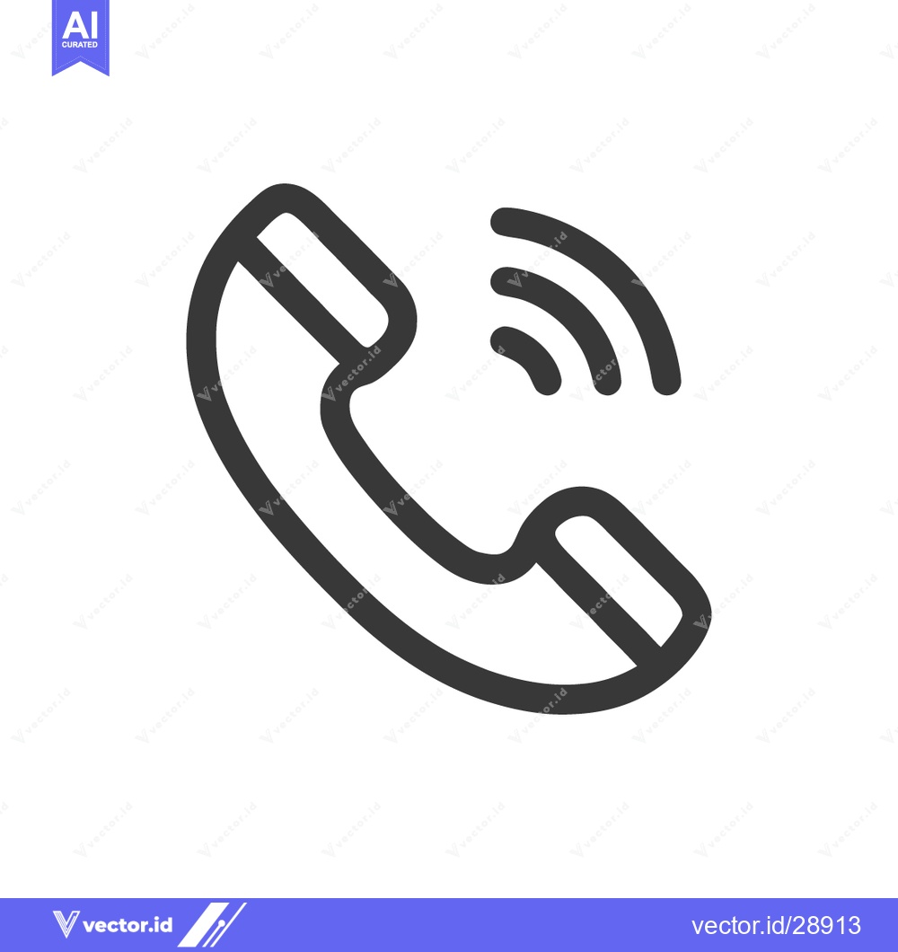 Premium Vector of Ringing Phone Icon: Bold Outline, Communication Symbol on White Backgr