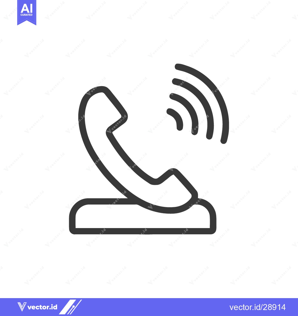 Premium Vector dari Ringing Phone Icon: Bold Outline, Communication Symbol, Modern Design