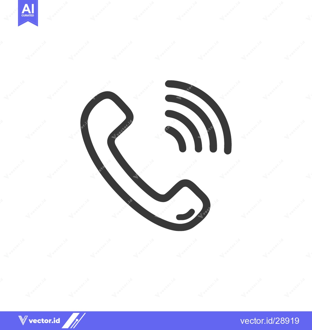 Premium Vector dari Ringing Phone Icon: Simple Outline Design for Communication and Connec